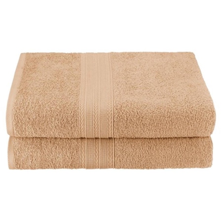 Superior Eco-Friendly 100 Percent Ringspun Cotton Bath Sheet Towel Set - Camel, 2 Pieces EF-BSHEET CM
